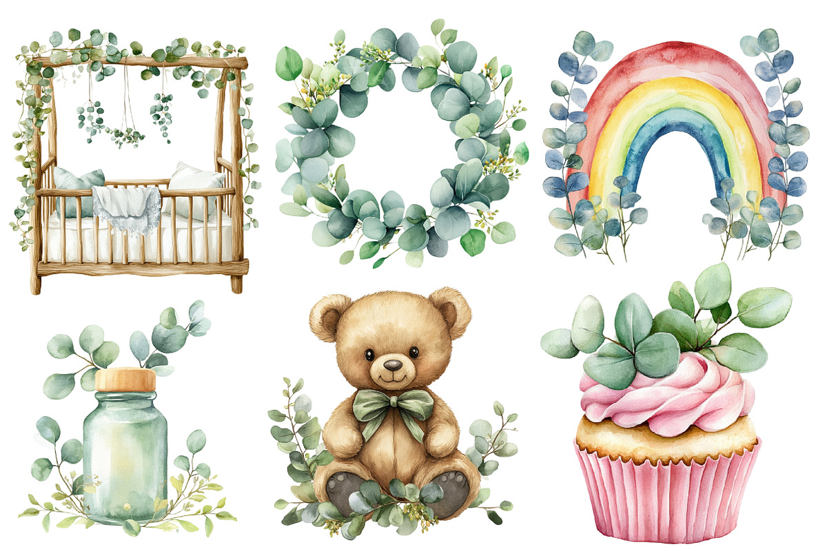 Baby Shower Clipart Bundle, an Illustration by Designworld (Photo 4 of 5)