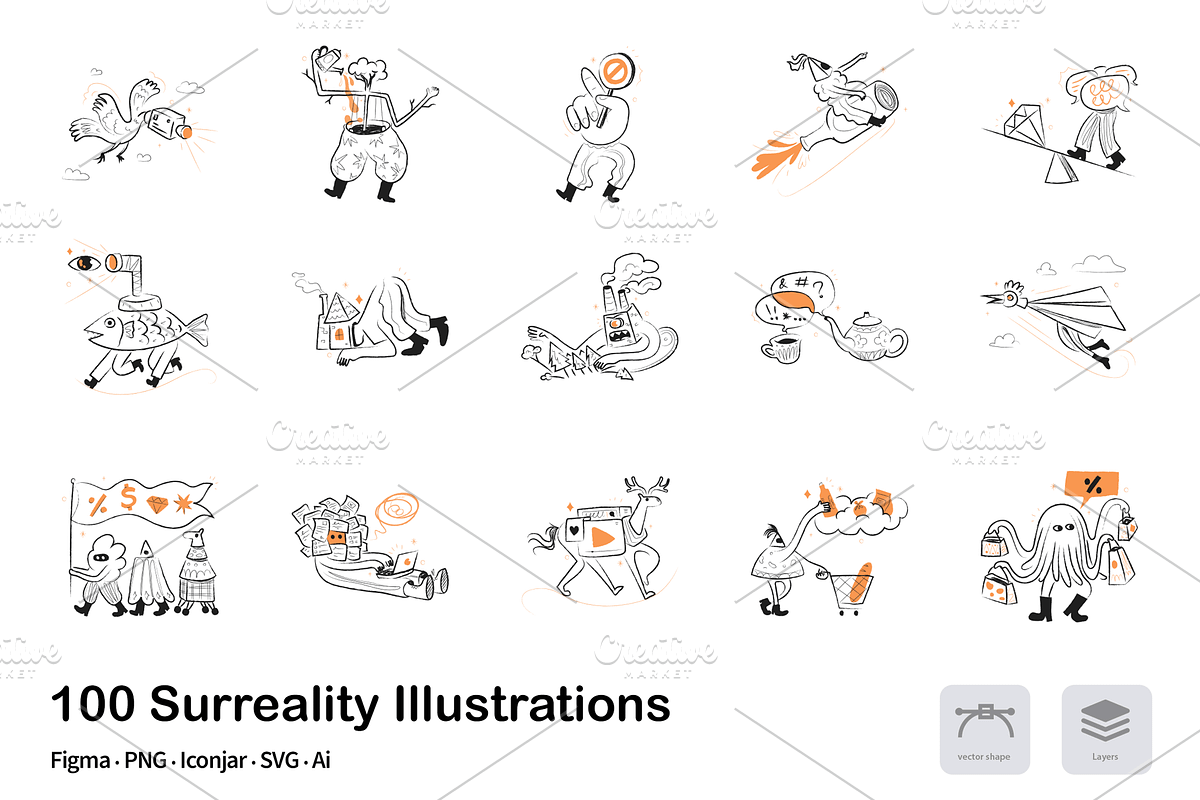 Surreality - 100 illustrations, a Person Illustration by Vectopus.com (Photo 3 of 7)