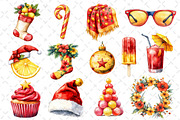 Watercolor Christmas in July Clipart, an Illustration by Dream Creation (Thumbnail 3 of 4)