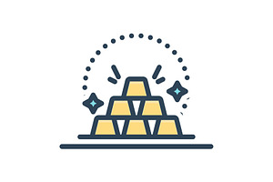 Gold gold stack color icon, a Duotone Icon by Creative priyanka