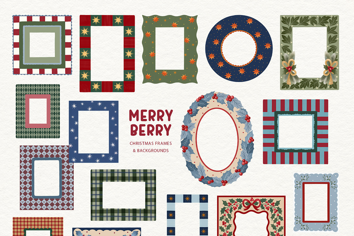 MerryBerry Christmas Frames & Papers, an Object Graphic by alonahaidash (Photo 8 of 15)