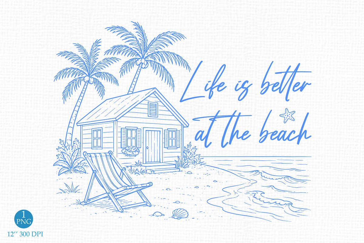 Life Is Better At The Beach Png, a Seasonal Illustration by Libby Wishes (Photo 1 of 5)