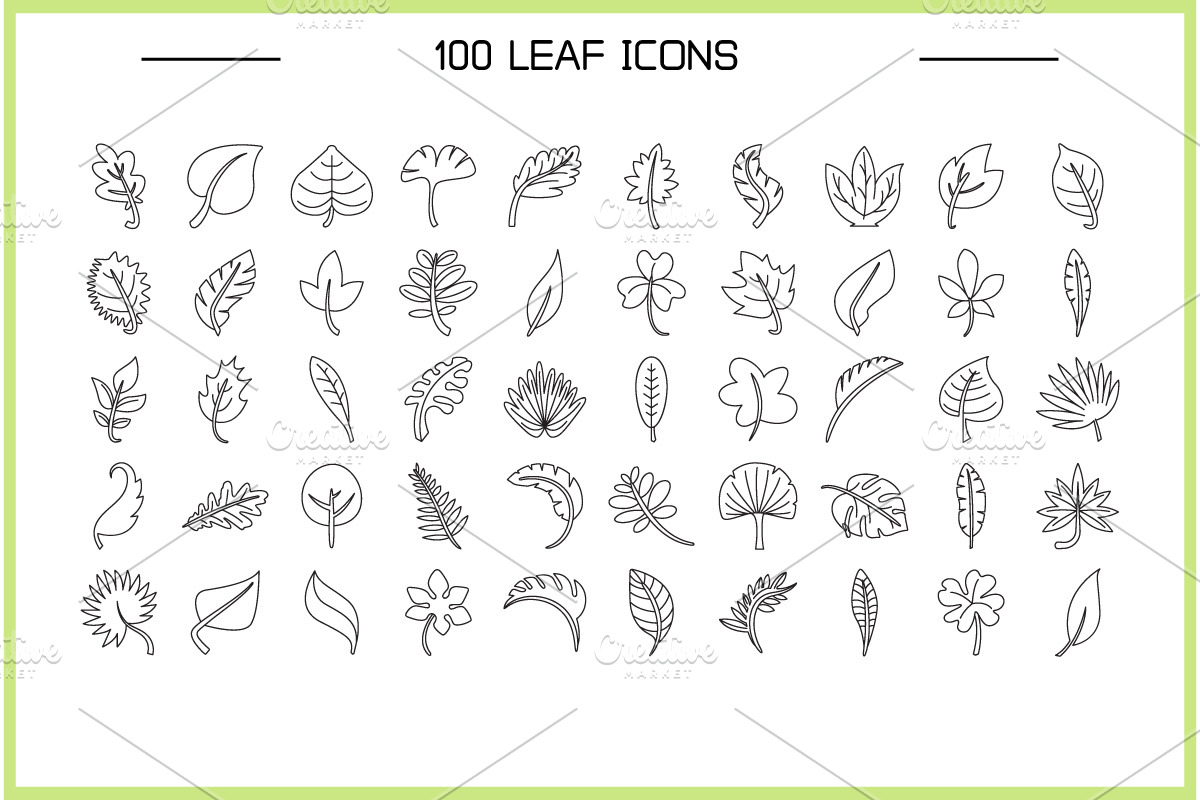 Bundle of Leaf Line Illustrations, an Illustration by Designfour (Photo 3 of 7)