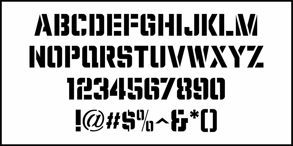 Utility Stencil JNL, a Font by Jeff Levine Fonts (Photo 3 of 5)