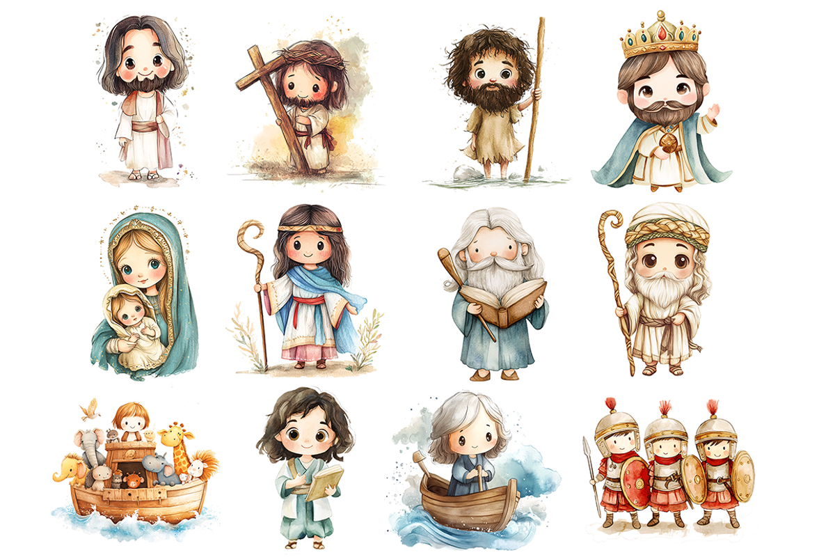 Watercolor Biblical People Clipart, a Person Illustration by stickermadness (Photo 3 of 5)