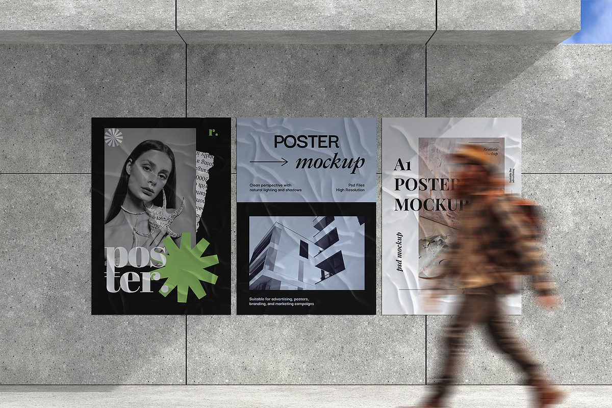 Glued Poster Mockup, an Advertising Mockup by graphicpages (Photo 6 of 9)