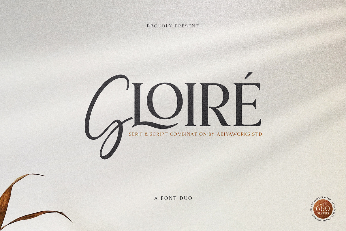Gloire | Font Duo Serif-Script, a Serif Font by Ariya Works (Photo 1 of 12)