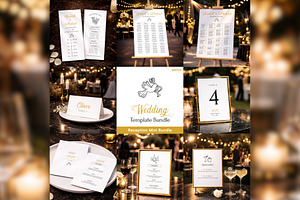 Luxury Reception Bundle Canva bd004, a Stationery Template by TyphoonStudio