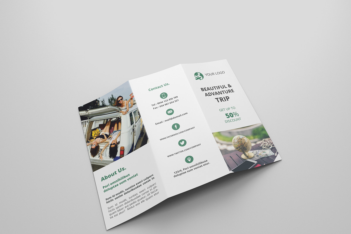 6 Travel Tri Fold Bochures, a Brochure Template by Creatricks (Photo 11 of 13)