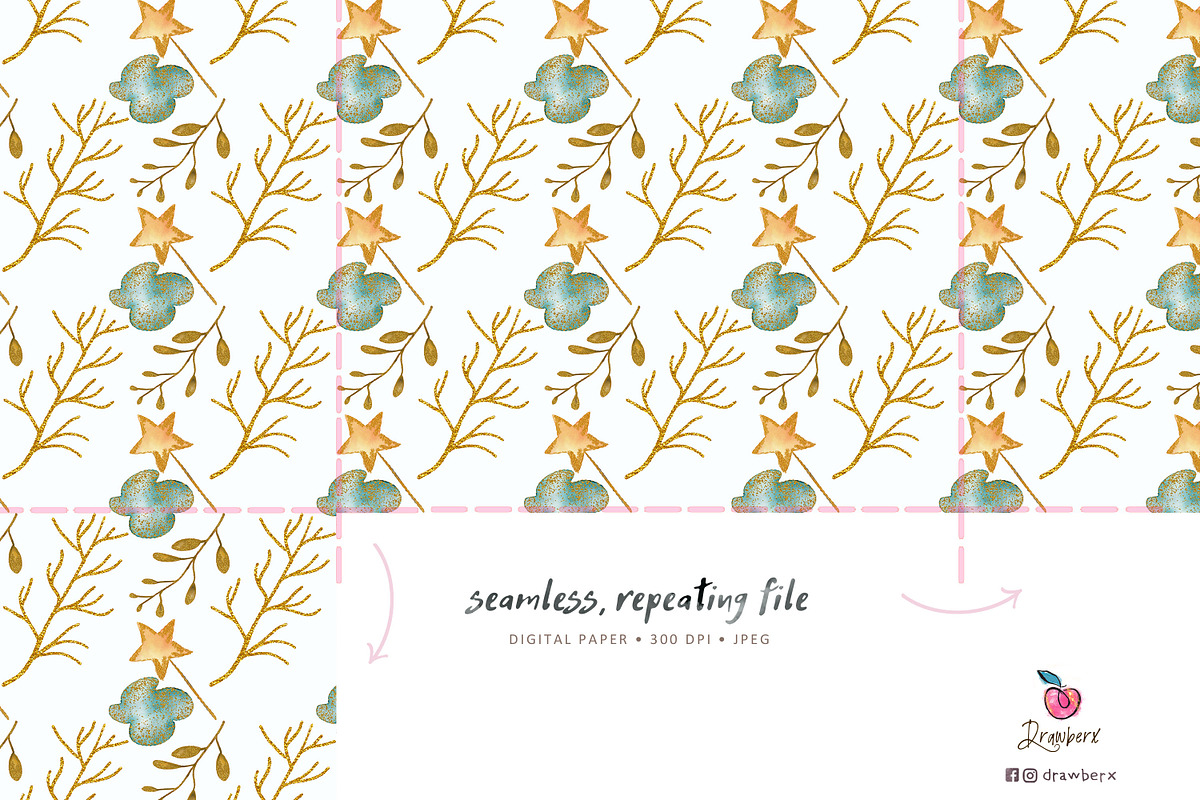 Little Angel Seamless Paper Pack 001, a Pattern Graphic by Drawberx (Photo 3 of 10)