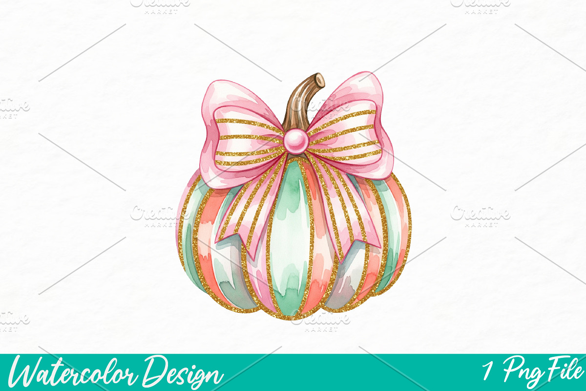 Brushstroke Pumpkin png, an Illustration by Watercolor design (Photo 1 of 3)