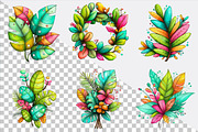 Whimsical Summer Tropical Leaf Clipa, an Illustration by SVGArt (Thumbnail 9 of 9)