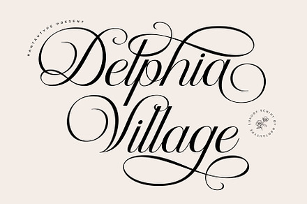 Delphia Village Script Font, a Script Font by RantautypeStudio