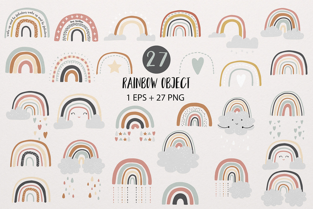 Rainbow poster pattern bundle, a Pattern Graphic by Piixypeach (Photo 6 of 8)