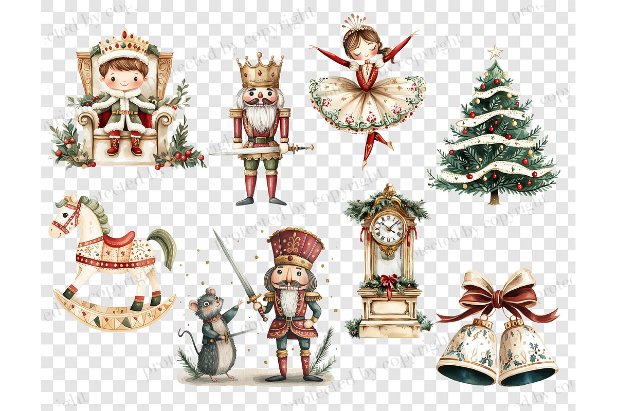 Nutcracker Clipart, a Seasonal Illustration by GlamArtZhanna (Photo 5 of 6)