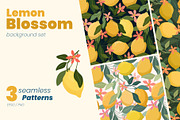 Lemon Blossom Seamless Patterns, a Pattern Graphic by moja doodle (Thumbnail 1 of 4)