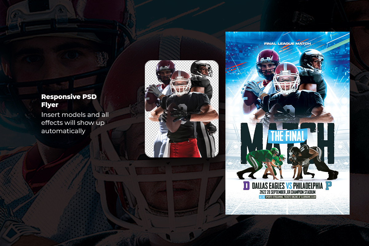 American Football Flyer Template, a Flyer Template by bunebx (Photo 3 of 5)