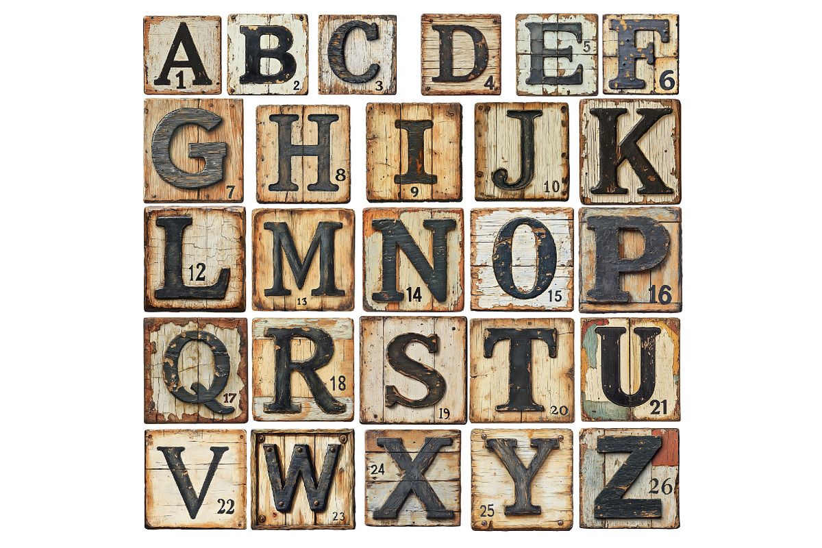 Antique Metal Crossword Letters PNG, an Illustration by SinaCreation (Photo 2 of 5)
