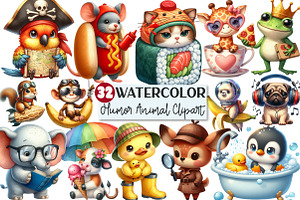 Quirky Humor Animal Clipart, an Animal Illustration by Rose Art