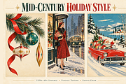 Retro Christmas Illustrations, a Seasonal Illustration by MarisoArt (Thumbnail 2 of 6)