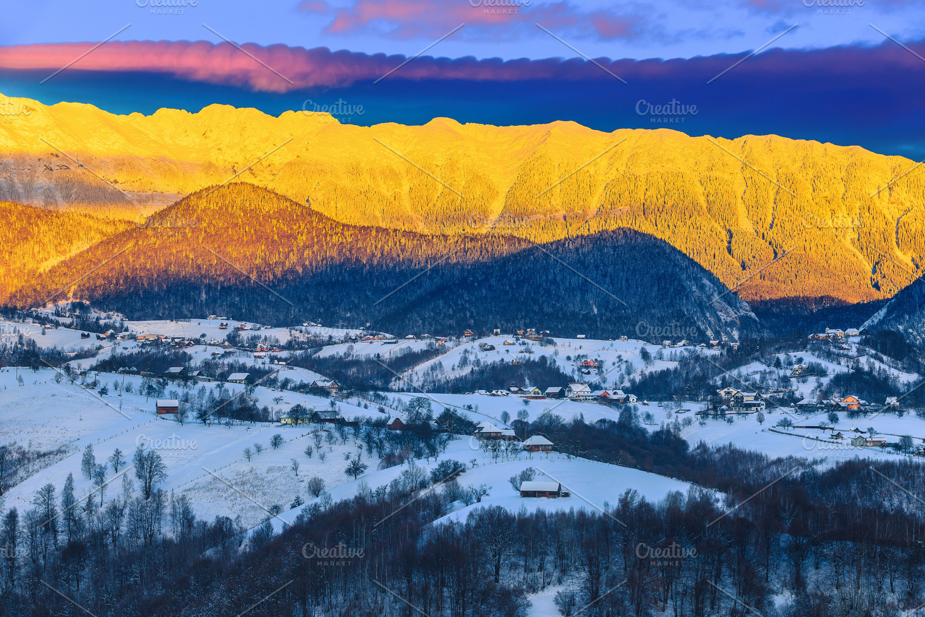 Winter scenery with snowy mountains, a Nature Photo by Alpine Dreams