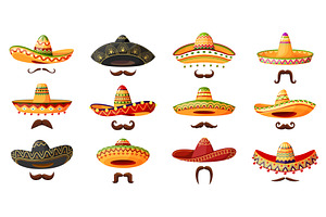 Mexican cowboy sombrero hats, a Decorative Illustration by Buch&Bee