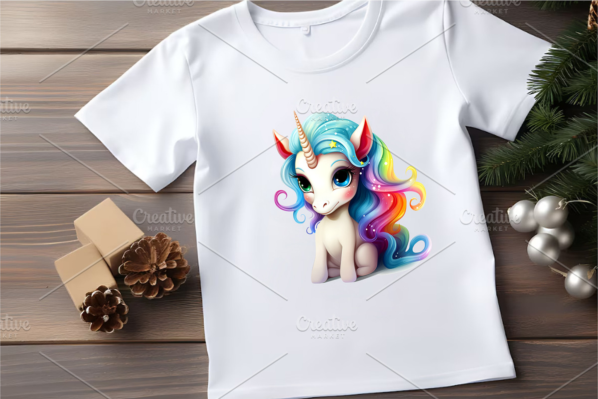 Cute rainbow unicorns 01. PNG Bundle, an Animal Illustration by KENO Mascots (Photo 6 of 9)