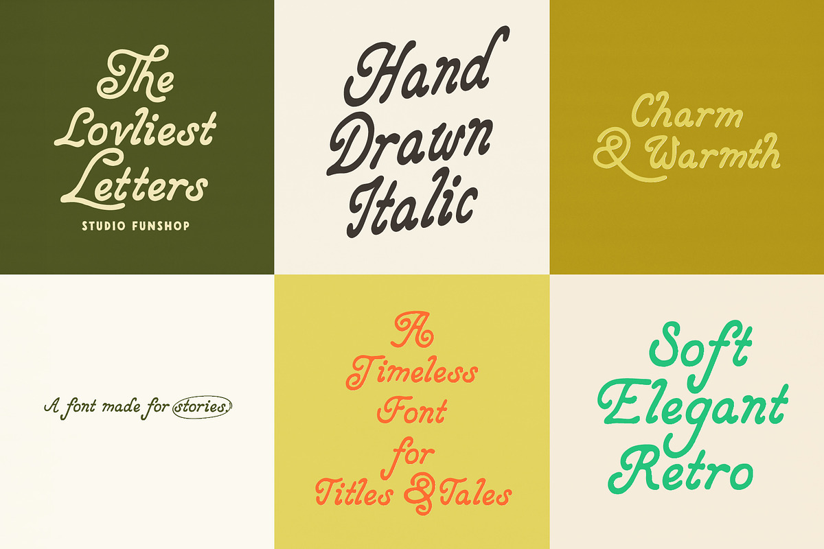 Storybook - Retro Hand-drawn Italic, a Handwritten Font by Studio Funshop by Kelli (Photo 3 of 9)