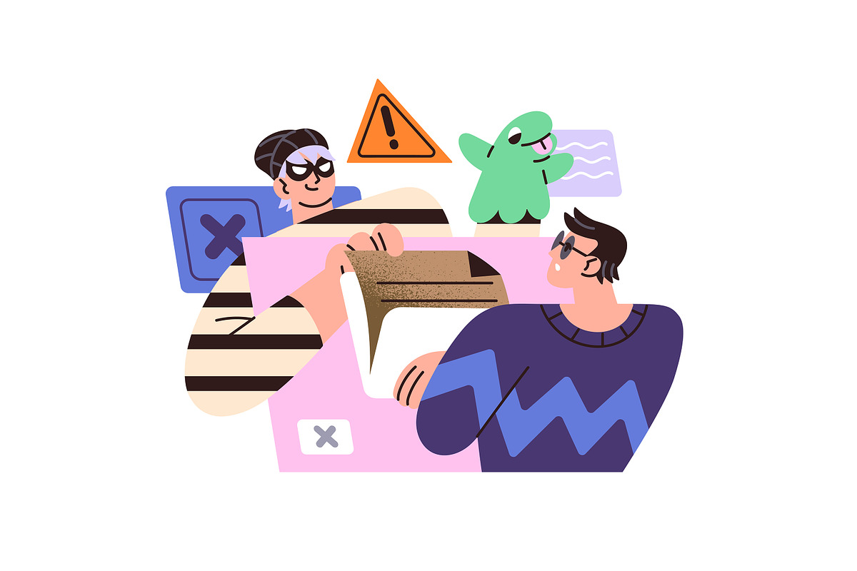 Internet scam, online fraud concept, a Finance Illustration by PaperTrident (Photo 6 of 9)