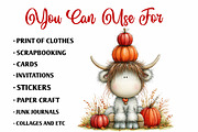 Halloween Highland Cow Clipart, a Seasonal Illustration by fashionaddict (Thumbnail 5 of 7)