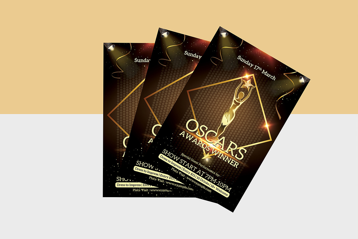 Oscar Award Night Flyer, a Flyer Template by retrographix (Photo 4 of 4)