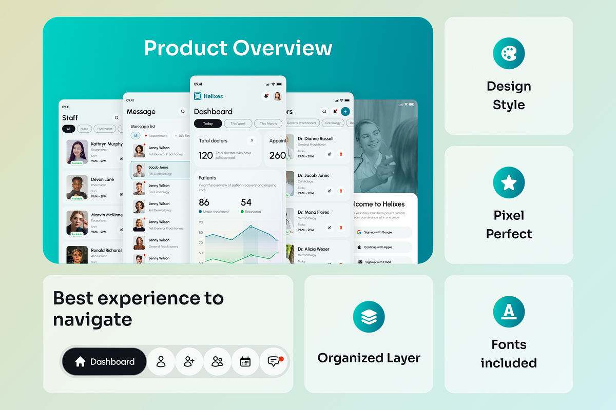 Helixes - Health Management UI Kit, an UI Kit Template by Agensip Design Agency (Photo 3 of 10)