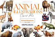 Realistic Animals Clipart, Lion PNG, an Animal Illustration by BrushstrokeArtGB (Thumbnail 1 of 9)