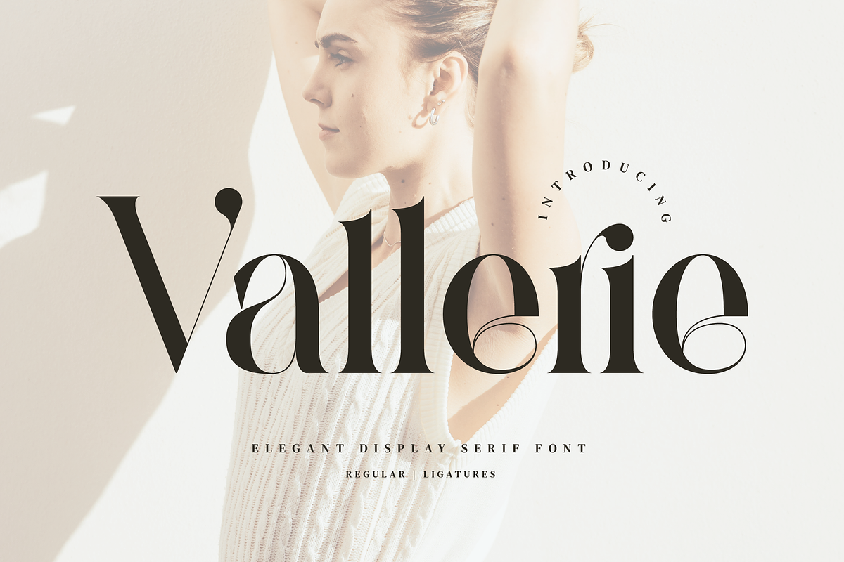 Valleri - Elegant Serif Font, a Serif Font by Aqeel_Art (Photo 1 of 10)