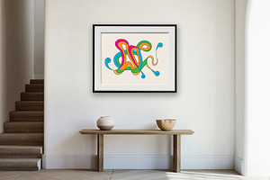 Abstract painting of an octopus, an Animal Illustration by DutchDigitalDesign
