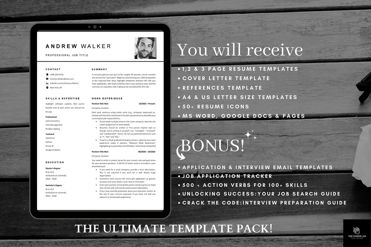Resume/CV with Photo template, a Resume Template by The Career Lab (Photo 8 of 10)