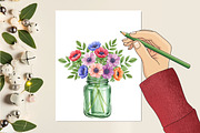 Flowers in Jar Sublimation Clipart, an Illustration by RobertsArt (Thumbnail 6 of 7)