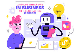 10 Artificial Intelligence Business, a Technology Illustration by denayunebgt