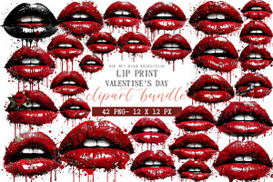 Lip Print Valentine's Day Sublimatio, an Illustration by DreamArtGraphic