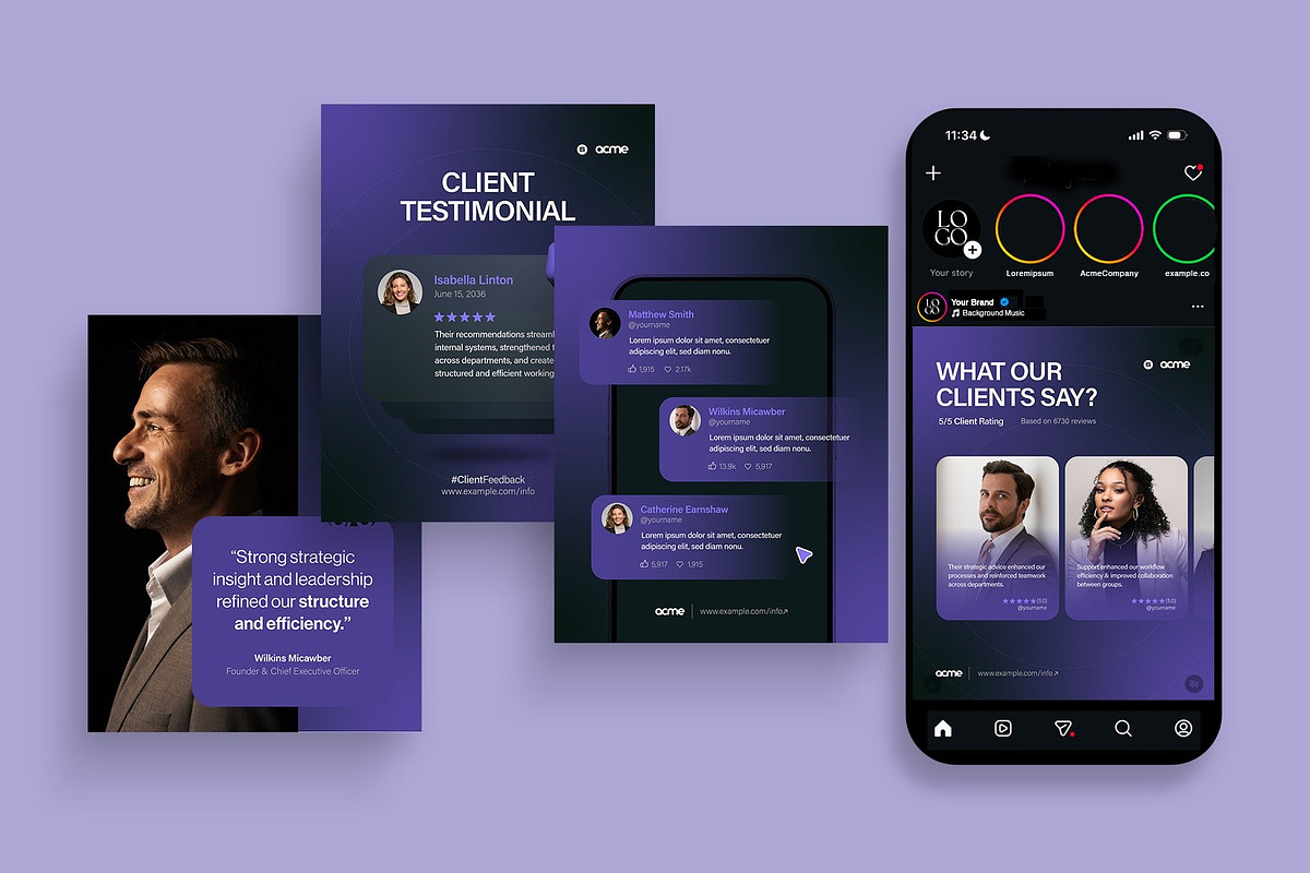 Client Testimonial Social Media Temp, a Social Media Template by BrandPacks (Photo 5 of 7)