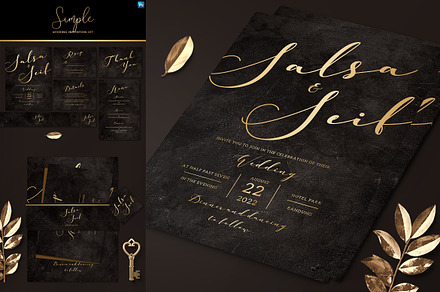 Simple Wedding Invitation Set, a Card Template by Aarley Kaiven