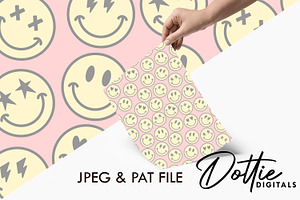 Pink Happy Smiles Repeat Pattern