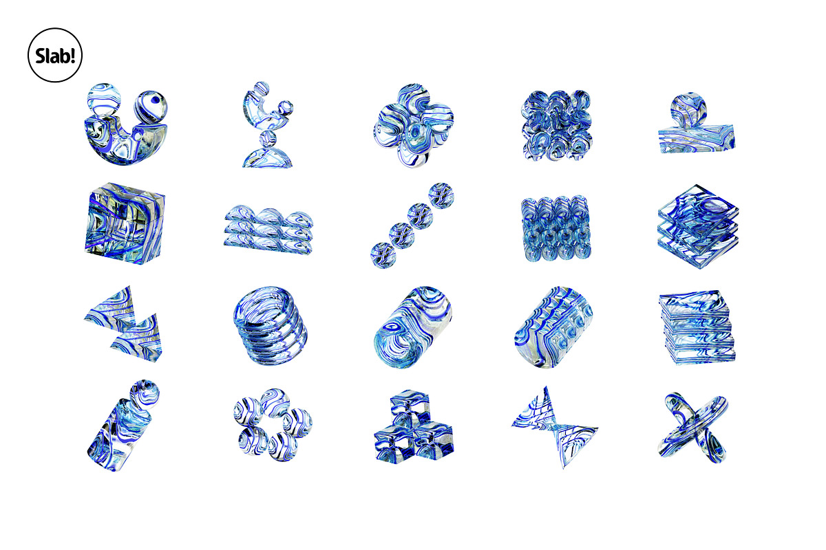 Abstract Glass Shapes 3D Icon Set, an Object 3D Model by SLAB! Design (Photo 4 of 4)