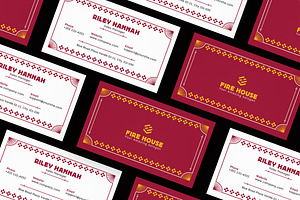 Flat Design Red Color Geometric Card, a Card Template by iDoodle Studio