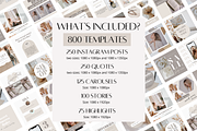 800 Instagram Canva Templates, a Social Media Template by Oh So Social Boutique (Thumbnail 3 of 6)