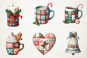 Patchwork Christmas Sublimation PNG, an Illustration by RobertsArt (Thumbnail 2 of 7)