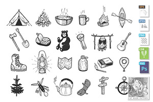 Hiking travel objects collection, an Animal Illustration by CatMadePattern