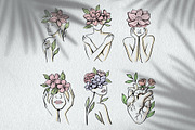 Woman & flower sketch. Female art., a Healthcare Illustration by bioraven (Thumbnail 2 of 13)