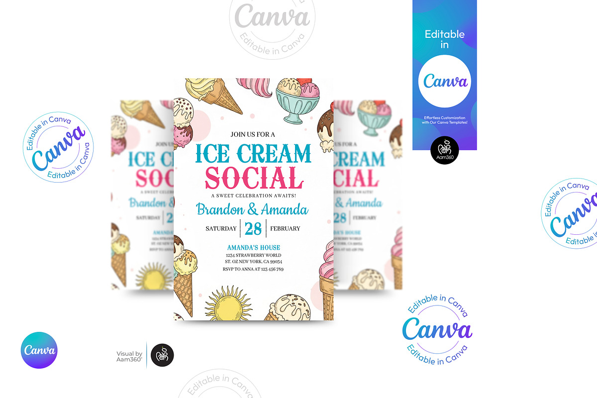 Ice Cream Social Flyer, a Flyer Template by Aam360 (Photo 2 of 3)