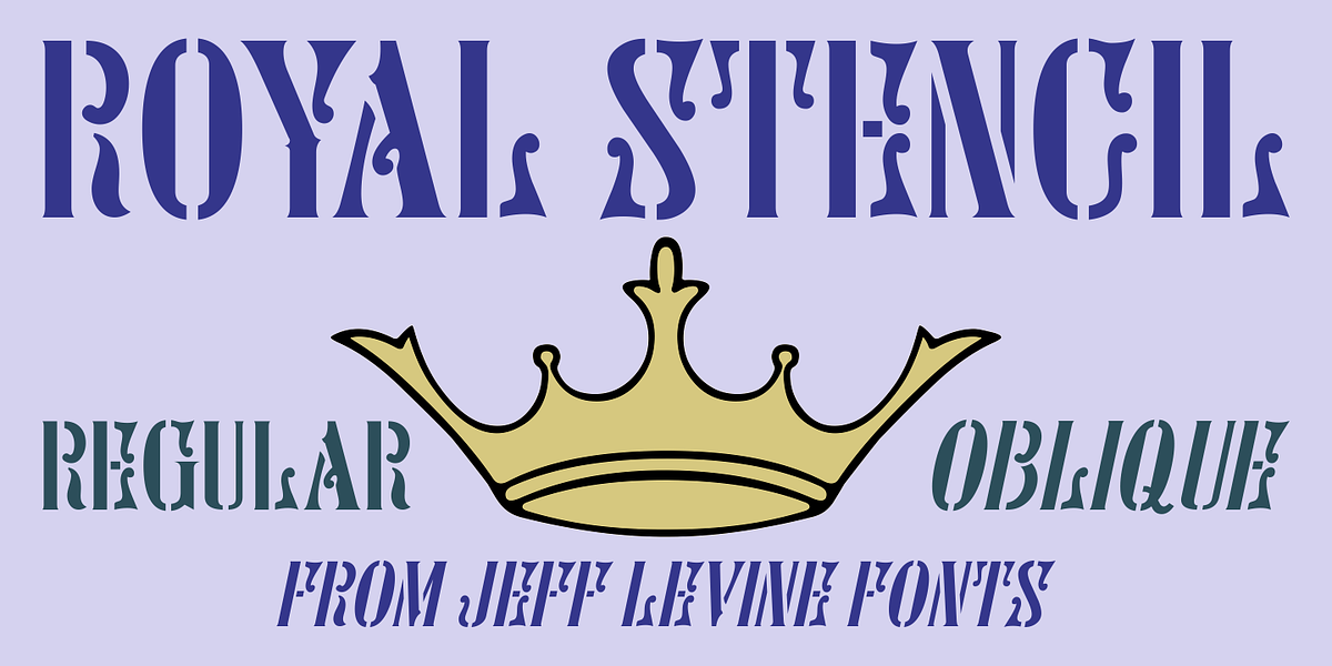 Royal Stencil JNL, a Sans Serif Font by Jeff Levine Fonts (Photo 1 of 5)